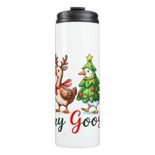 Funny Christmas Albern Gänse Thermosbecher