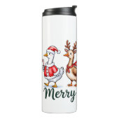 Funny Christmas Albern Gänse Thermosbecher (Nach links gedreht)