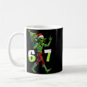 Funny Christmas Alien Six Seven Meme 67 Santa Hat  Kaffeetasse (Links)