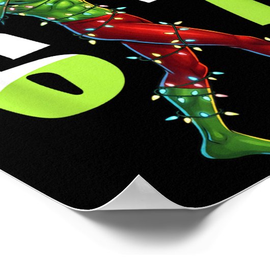 Funny Christmas Alien Six Seven Meme 67 Santa Hat Poster (Ecke)