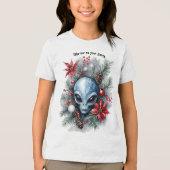 Funny Christmas Alien "Take me to your Santa" Tri-Blend Shirt (Vorderseite)