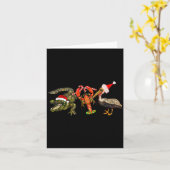 Funny Christmas Alligator Pelican Crawfish Holiday Karte (Gelbe Blume)