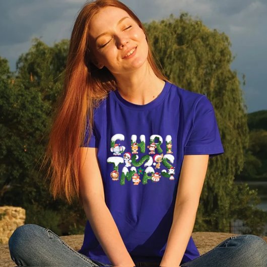 Funny Christmas Alphabet Wildtier anpassen T-Shirt