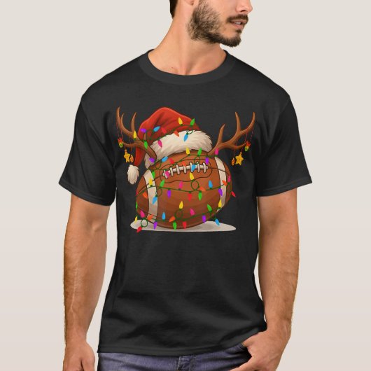 Funny Christmas American Football Reindeer Xmas Li T-Shirt (Vorderseite)