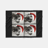 Funny Christmas Anatolian Shepherd Santa Dog Photo Fleecedecke (Vorderseite (Horizontal))