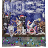 Funny Christmas Animal Farm Dusche Vorhang (Vorderseite)