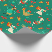 Funny Christmas Animals Geschenkpapier (Ecke)
