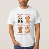 “Funny Christmas Animals with Santa Hats – Cute Ho T-Shirt (Vorderseite)