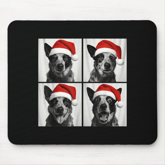 Funny Christmas Australian Cattle Dog Santa Photo  Mousepad (Vorne)