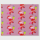 funny christmas axolotl santa claus geschenkpapier (Flach)