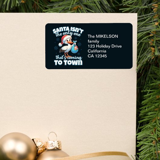 Funny Christmas Baby Pregnancy Ankündigung Adressaufkleber