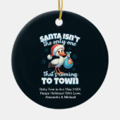 Funny Christmas Baby Pregnancy Ankündigung Keramik Ornament (Vorne)