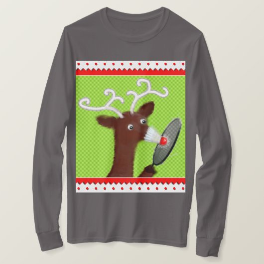 Funny Christmas Badminton T-Shirt (Design vorne)
