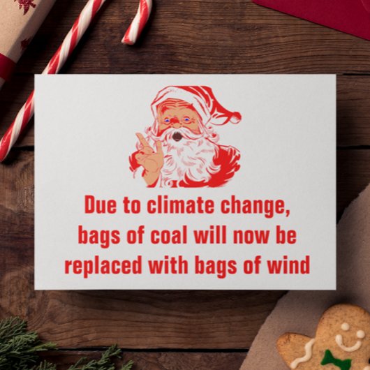 Funny Christmas: Bag of Coal is now wind Postkarte