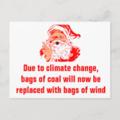 Funny Christmas: Bag of Coal is now wind Postkarte (Vorderseite)
