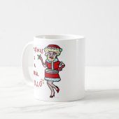 Funny Christmas Bah Humbug Santa in Drag Kaffeetasse (Vorderseite Links)
