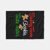 Funny Christmas Baking Team Cookie Taste Tester Fleecedecke (Vorderseite (Horizontal))