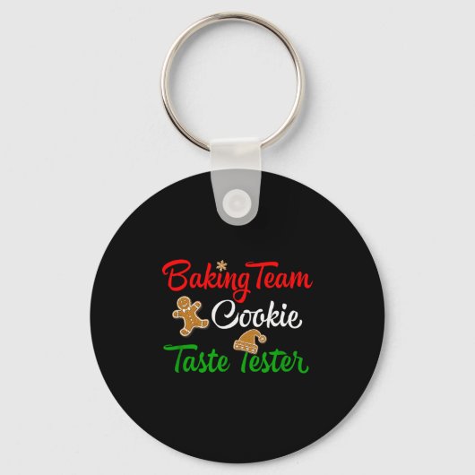 Funny Christmas Baking Team Cookie Taste Tester Schlüsselanhänger (Vorderseite)