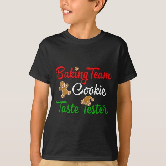 Funny Christmas Baking Team Cookie Taste Tester T-Shirt (Vorderseite)