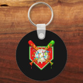 Funny Christmas Baseball Ice Cream Drip Men Women  Schlüsselanhänger (Vorderseite)