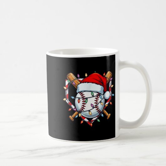 Funny Christmas Baseball Santa Hat For Baseball Pl Kaffeetasse (Rechts)