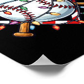 Funny Christmas Baseball Santa Hat For Baseball Pl Poster (Ecke)