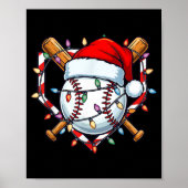 Funny Christmas Baseball Santa Hat For Baseball Pl Poster (Vorne)