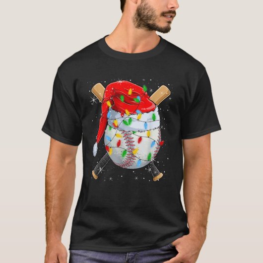 Funny Christmas Baseball Weihnachtsmannmütze Men B T-Shirt (Vorderseite)