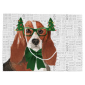 Funny Christmas Basset Hound Hund Lover Große Geschenktüte (Rückseite)