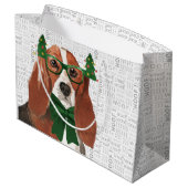 Funny Christmas Basset Hound Hund Lover Große Geschenktüte (Rückseite Schrägansicht)
