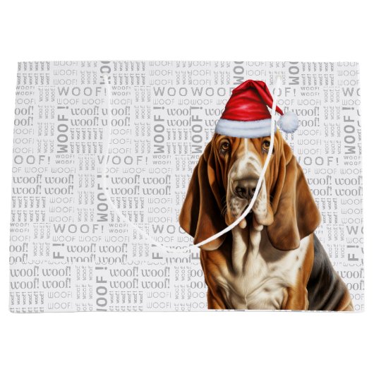 Funny Christmas Basset Hound Hund Lover Große Geschenktüte (Vorderseite)