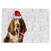 Funny Christmas Basset Hound Hund Lover Große Geschenktüte (Rückseite)