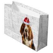 Funny Christmas Basset Hound Hund Lover Große Geschenktüte (Vorderseite Schrägansicht)