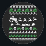 Funny Christmas Bauer Landwirtschaft Runder Aufkleber<br><div class="desc">Funny Christmas Bauer Landwirtschaft</div>