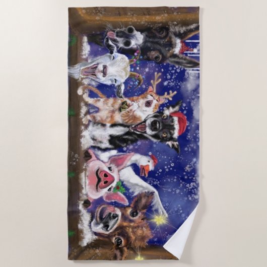 Funny Christmas Beach Handtuch (Vorderseite)