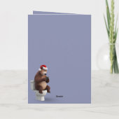 Funny Christmas bear and rabbit card Karte (Rückseite)