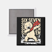Funny Christmas Bear Dabbing Xmas Dab Six Seven 67 Magnet (Vorderseite/Rückseite)