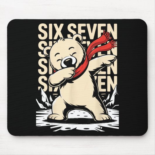 Funny Christmas Bear Dabbing Xmas Dab Six Seven 67 Mousepad (Vorne)