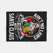 Funny Christmas Beer Drinking With Santa Clause Fleecedecke (Vorderseite (Horizontal))
