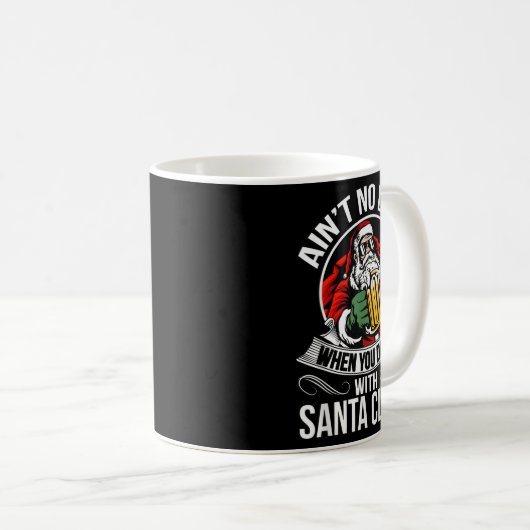 Funny Christmas Beer Drinking With Santa Clause Kaffeetasse (VorderseiteRechts)