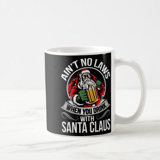 Funny Christmas Beer Drinking With Santa Clause  Kaffeetasse (Rechts)