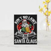 Funny Christmas Beer Drinking With Santa Clause Karte (Gelbe Blume)