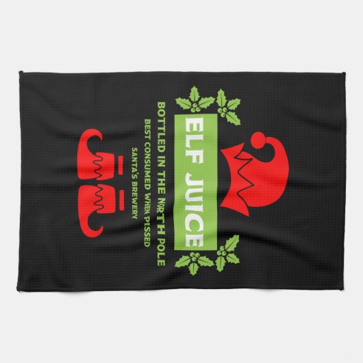 Funny Christmas Beer Labels Geschirrtuch (Horizontal)