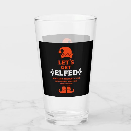 Funny Christmas Beer Labels Glas (Rückseite)