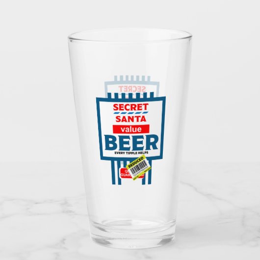 Funny Christmas Beer Labels Glas (Vorderseite)