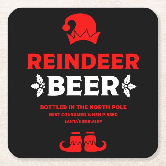 Funny Christmas Beer Labels Rechteckiger Pappuntersetzer (Vorderseite)