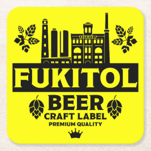 Funny Christmas Beer Labels Rechteckiger Pappuntersetzer