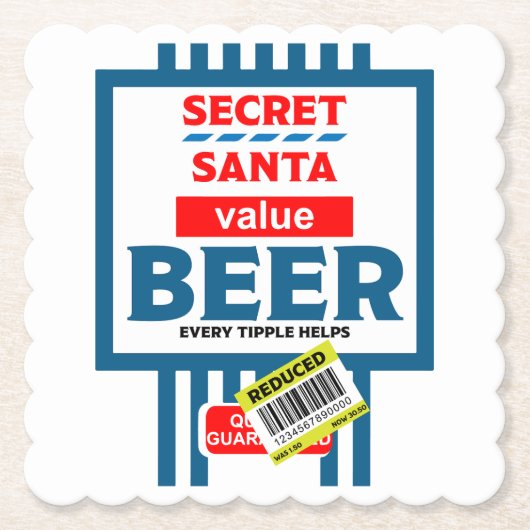 Funny Christmas Beer Labels Untersetzer (Vorderseite)