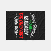 Funny Christmas Being Related To Me Family Joke Xm Fleecedecke (Vorderseite (Horizontal))