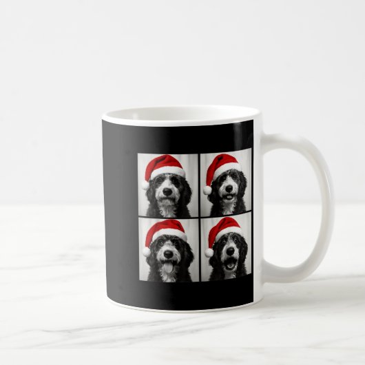 Funny Christmas Bernedoodle Santa Doodle Dog Photo Kaffeetasse (Rechts)
